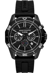 Armani Exchange Herren Chronograph, schwarz, Armbanduhren, Quarzuhr, Armbanduhr, Herrenuhr, Edelstahlarmband, Geschenkidee, Tag
