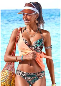 Venice Beach Damen Bikini-Hose "Maia", grün, Gr. 38, Animalprint, Microfaser, Polyamid, Badehosen, mit Umschlagbund
