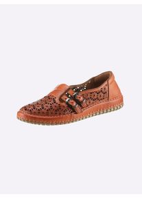 Gemini Damen Slipper, Gr. 37, orange, Leder, sportlich, Schuhe