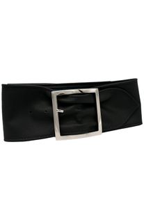AnnaMatoni Damen Taillengürtel, schwarz, modisch,feminin,elegant, Gr. 75, unifarben, genarbt, Leder, Gürtel, aus weichem genarbtem Leder