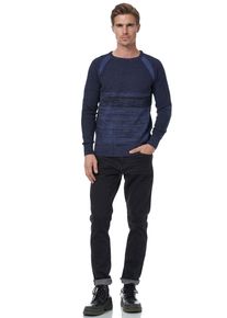 Rusty Neal Herren Strickpullover "Rusty Neal Knitwear", blau, casual, Gr. XL, meliert, mehrfarbig, 50% Polyacryl, 50% Baumwolle, Pullover, im