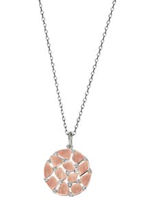 Firetti Damen Kette mit Anhänger "Schmuck Geschenk Silber 925 Halsschmuck Halskette Ankerkette Leopard", Silber 925 (Sterlingsilber), L: 45cm, rosa,