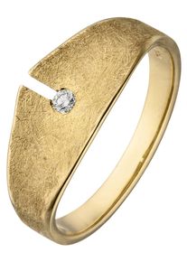 Jobo Damen Fingerring, 60, SI = kleine Einschlüsse, Gelbgold 585-Diamanten, gelb, Gelbgold 585, Diamanten, Fingerringe, 585 Gold mit Diamant 0,04 ct.