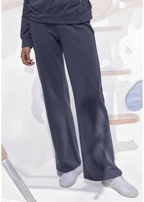 H.I.S. H.I.S Damen Relaxhose, Gr. 36, blau, Interlock, Obermaterial: 60% Baumwolle, 40% Polyester, unifarben, Basic, Hosen, im maritimen Stil, Loungeanzug