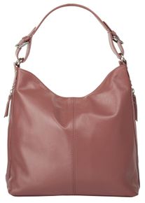 Samantha Look Damen Henkeltasche, rosa, Leder, glänzend, Taschen, echt Leder, Made in Italy