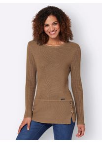 Casual Looks Damen Rundhalspullover "Pullover", braun, Gr. 38, unifarben, 50% Baumwolle, 50% Polyacryl, Pullover