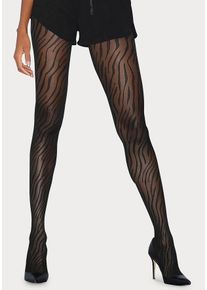Damen Feinstrumpfhose, Petite Fleur Gold, Gr. 36, schwarz, Obermaterial: 93% Polyamid, 7% Elasthan, Animal-Print, Strumpfhosen, mit animal Print