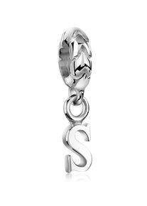 NENALINA Damen Charm-Einhänger "Buchstabe Bead Anhänger Initialen 925 Silber", S, S, silber, Silber 925 (Sterlingsilber), Charms