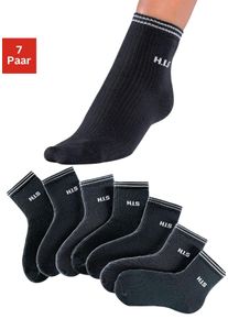 H.I.S. H.I.S Damen Kurzsocken, Gr. 35, schwarz, Polyamid, Baumwolle, geringelt, uni, Socken, mit Vollfrottee