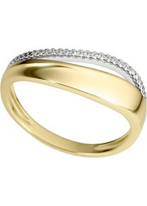 Firetti Damen Diamantring "Schmuck Geschenk Gold 333 Damenring Goldring Fingerring", 16, 0,06 ct P2 = erkennbare Einschlüsse, Gelbgold 333-Weißgold