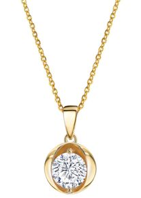 Firetti Damen Kette mit Anhänger "Schmuck Geschenk Silber 925 Halsschmuck Halskette Ankerkette Solitär", Silber 925 (Sterlingsilber), L: 45cm B: