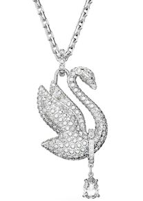 Swarovski Damen Kette mit Anhänger "Swarovski Iconic Swan, Schwan, 5647546", Metall, L: 80cm, silber, Metall, Halsketten, mit Swarovski Kristall