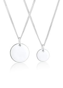 Elli Damen Schmuckset "Plättchen Coin Mutter Tochter 2er Set 925 Silber", OneSize, silber, Silber 925 (Sterlingsilber), Schmuck-Sets