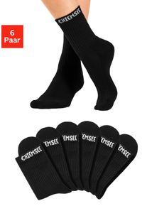 Chiemsee Damen Tennissocken, Gr. 35, schwarz, Baumwolle, Elasthan, Polyamid, unifarben, Socken, mit eingestricktem Markennamen