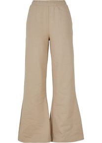 Urban Classics Damen Jogginghose "Urban Classics Damen Ladies Organic Ultra Wide Sweat Pants", beige, Gr. S, unifarben, 100% Baumwolle, Hosen