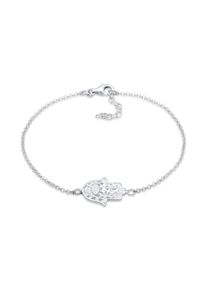 NENALINA Damen Armband "Hamsa Hand Symbol Ornament Anhänger 925 Silber", 18cm, ohne Stein, Silber 925 (Sterlingsilber), silber, Silber 925