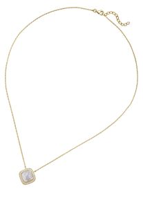 Jobo Damen Kette mit Anhänger "Perlmutt und 28 Zirkonia", Silber 925 (Sterlingsilber), L: 45cm, gold, Silber 925 (Sterlingsilber), Halsketten, 925