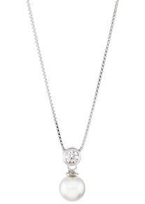 UNIKE JEWELLERY Damen Kette mit Anhänger "CLASSY SIMPLE PEARL, UK.CL.1202.0018", Silber 925 (Sterlingsilber)-Perlen, L: 47cm, silber, Silber 925