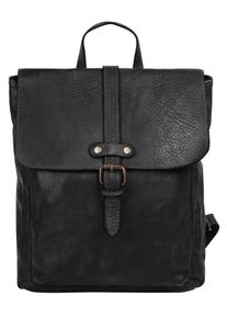 Samantha Look Cityrucksack, schwarz, Rindsleder, Leder, casual, Rucksäcke, Echt Leder, Made in Italy