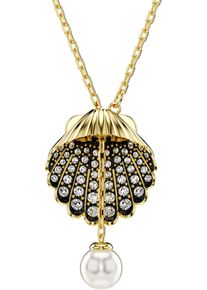 Swarovski Damen Kette mit Anhänger "Idyllia, Kristallperle, Muschel, 5683968", Metall-Perlen, L: 52cm, gold, Metall, Perlen, Halsketten, mit