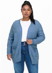 Only CARMAKOMA Damen Strickjacke "CARESLY L/S OPEN CARDIGAN NOOS KNT", blau, casual, Gr. M, meliert, Strick, Feinstrick, Obermaterial: 50% Viskose,