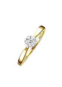 Firetti Damen Solitärring "Schmuck Geschenk Gold 585 Damenring Verlobungsring Goldring LIEBE", 18, 0,25 ct P3 = leicht erkennbare Einschlüsse,