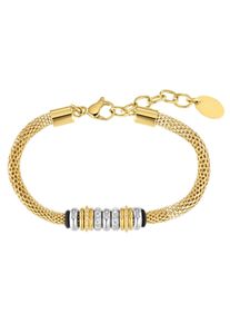 s.Oliver Damen Armband "2036836", Edelstahl-Kautschuk, gelb, Edelstahl, Kautschuk, Armbänder, mit Zirkonia (synth.)
