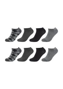 s.Oliver Damen Sneakersocken "Sneakersocken 8er Pack", Gr. 43, schwarz, 78% Baumwolle 20% Polyamid 2% Elasthan, gestreift, Socken