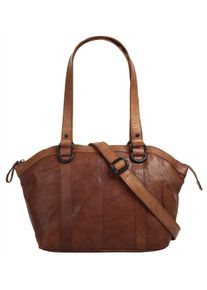 SPIKES & SPARROW Damen Henkeltasche, SPIKES & SPARROW, braun, Leder, unifarben, leicht glänzend, Taschen, echt Leder