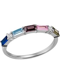 Firetti Damen Fingerring "Schmuck Geschenk Silber 925 Silberring Ring Regenbogen", 52, Silber 925 (Sterlingsilber), 1,1mm, bunt, Silber 925