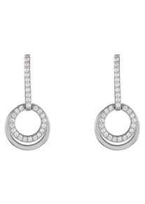 UNIKE JEWELLERY Damen Paar Ohrhänger "CLASSY CIRCLE ELEMENT KREISE RUND, UK.BR.1206.0025", Silber 925 (Sterlingsilber), silber, Silber 925