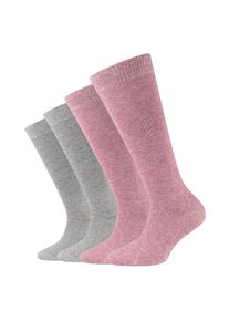 Camano Kinder Kniestrümpfe "Kniestrümpfe 4er Pack", Gr. 27, pink, 78% Baumwolle 21% Polyamid 1% Elasthan, uni, Socken