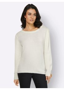 CRÉATION L CREATION L Damen Rundhalspullover "Pullover", beige, Gr. 38, unifarben, 70% Polyacryl, 30% Polyamid, Pullover