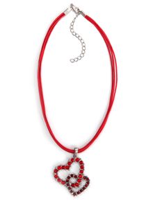 Allgäu Rebell ALLGÄU REBELL Damen Kette mit Anhänger "Wally", rot, Basic, Metall, Halsketten, mit Gassteinen