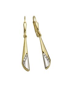 Vivance Damen Paar Ohrhänger "333 Gold zweifarbig 8x Zirkonia weiß", ONE-SIZE, Gold, gelb, Gold, Ohrringe
