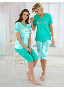 Comtessa Damen Schlafanzug, Gr. 36, grün, 100% Baumwolle, Homewear-Sets