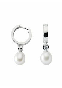 Adelia´s ADELIA ́S Damen Paar Ohrhänger "1 Paar 925 Silber Ohrringe / Creolen mit Zirkonia Ø 14,5 mm", Damen, Silber 925 (Sterlingsilber), silber, Silber 925