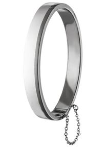 Jobo Herren Armreif, Silber 925 (Sterlingsilber), silber, Silber 925 (Sterlingsilber), Armbänder, oval 925 Silber mit schwarzem Streifen