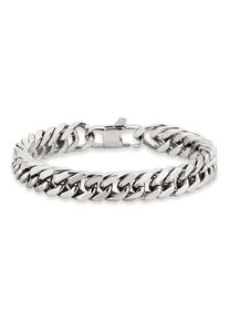 Bruno Banani Herren Armband "Schmuck Geschenk Armkette Panzerkette 10 mm breit Silber", 21, Edelstahl, silber, Edelstahl, Armbänder