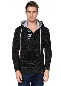 Rusty Neal Herren Kapuzensweatshirt, schwarz, casual, Gr. 4XL, mehrfarbig, 70% Polyacryl, 30% Baumwolle, Sweatshirts, mit stylischem Ausschnitt