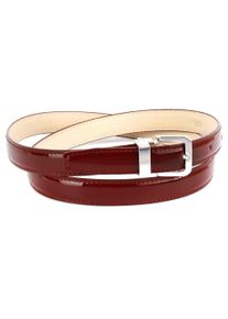 Anthoni Crown Damen Ledergürtel, rot, elegant,feminin,klassisch,festlich, Gr. 80, unifarben, Leder, Gürtel, Klassischer Lackledergürtel in 2 cm Breite