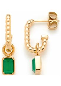 Leonardo Damen Paar Creolen "Ohrring Susa, 023209", Edelstahl, gold, Edelstahl, Ohrringe, mit Kristallglas - Einhänger abnehmbar