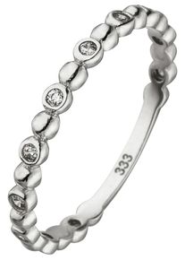 Jobo Damen Fingerring "Kugelring", 50, Weißgold 333, weiß, Weißgold 333, Fingerringe, 333 Weißgold mit 11 Zirkonia