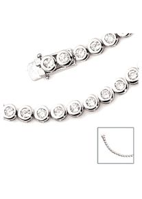 Jobo Damen Silberarmband, Silber 925 (Sterlingsilber), silber, Silber 925 (Sterlingsilber), Armbänder, 925 Silber mit Zirkonia 19 cm