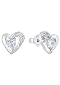 Amor Damen Paar Ohrstecker "Silver Hearts, 9980659", Silber 925 (Sterlingsilber), silber, Silber 925 (Sterlingsilber), Ohrringe, mit Zirkonia (synth.)