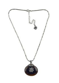 Allgäu Rebell ALLGÄU REBELL Damen Kette mit Anhänger "Franzi", braun, Basic, Stein, Halsketten, mit Edelweiß