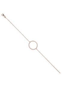 Jobo Damen Armband, Silber 925 (Sterlingsilber), rosa, Silber 925 (Sterlingsilber), Armbänder, 925 Silber roségold vergoldet mit Zirkonia 21 cm
