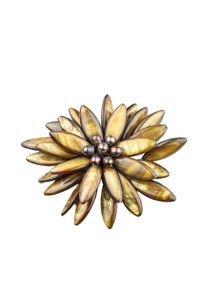 Damen Brosche "Fiore", braun, Collezione Alessandro, Glas, Broschen, in Blumenform