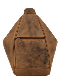 BAGAN Cityrucksack, braun, Rindsleder, Leder, Retro, casual, Rucksäcke, echt Leder