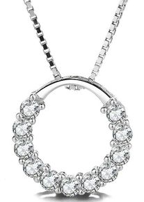 Firetti Damen Kette mit Anhänger "Schmuck Geschenk Silber 925 Halsschmuck Halskette Venezianer Kreis", Silber 925 (Sterlingsilber), L: 45cm B: